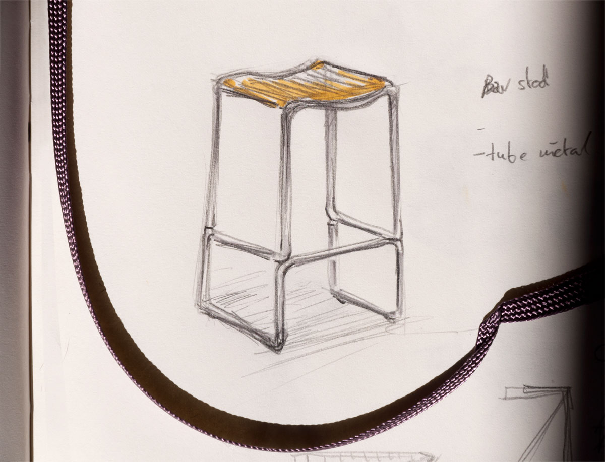 Sketch - bar Stool, artwork: Thierry Schulé